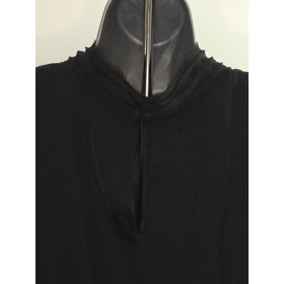 WORTHINGTON Womens Black Sleeveless Mock Neck Blouse Keyhole Back Flowing PXL - Picture 11 of 11